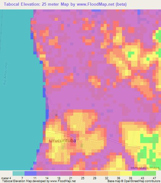 Tabocal,Brazil Elevation Map