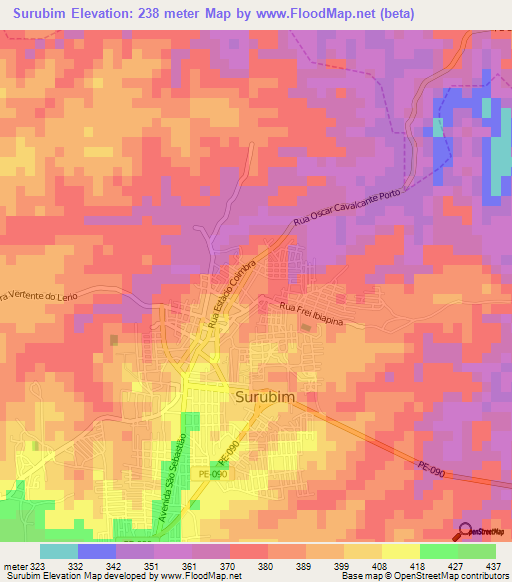 Surubim,Brazil Elevation Map