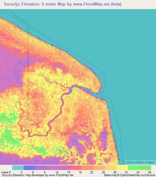 Sucuriju,Brazil Elevation Map