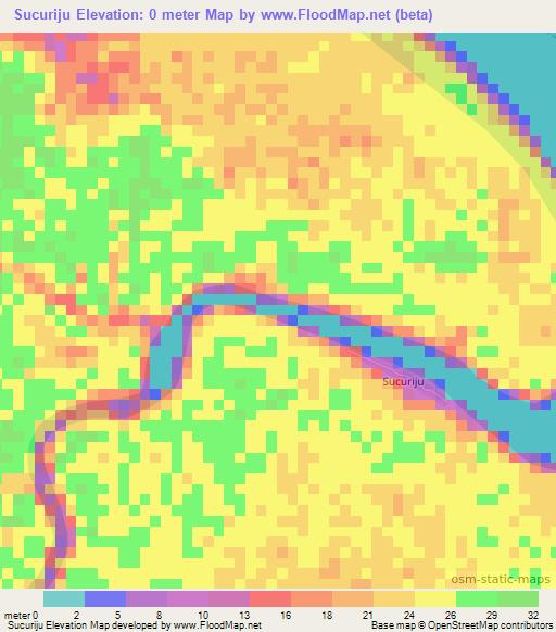 Sucuriju,Brazil Elevation Map