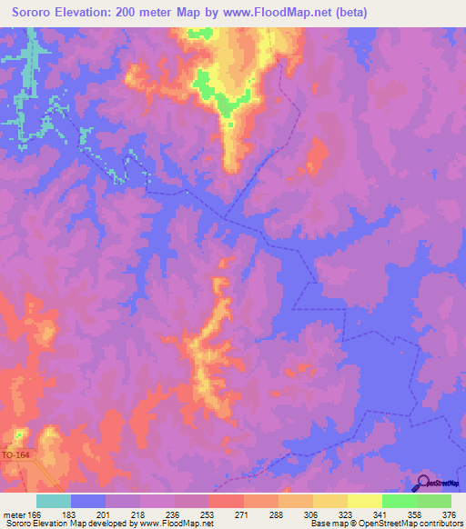 Sororo,Brazil Elevation Map