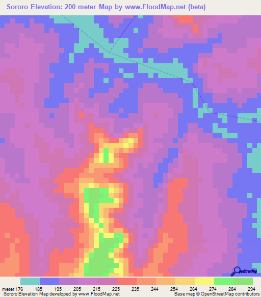 Sororo,Brazil Elevation Map