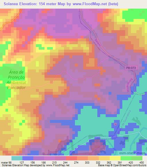 Solanea,Brazil Elevation Map