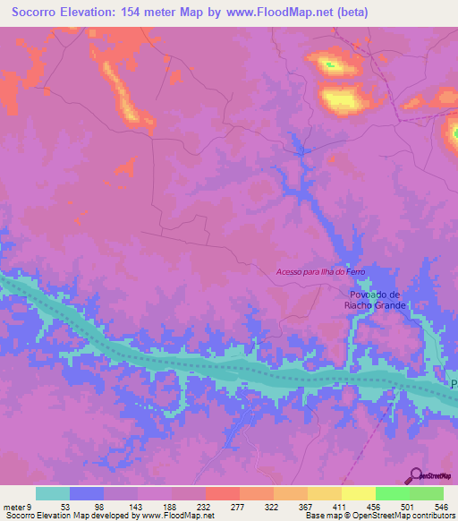 Socorro,Brazil Elevation Map