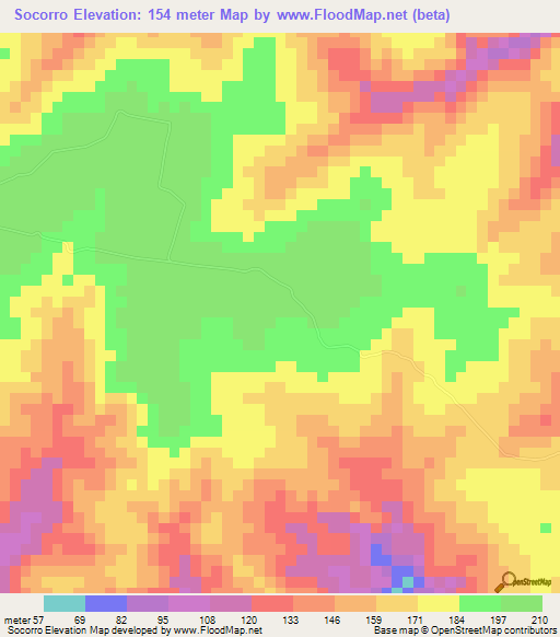 Socorro,Brazil Elevation Map