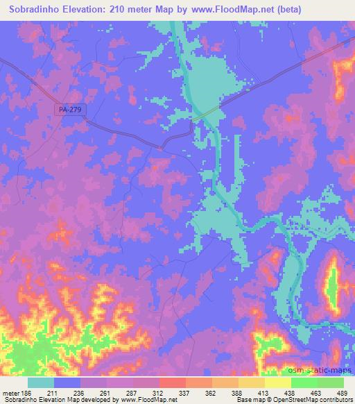 Sobradinho,Brazil Elevation Map