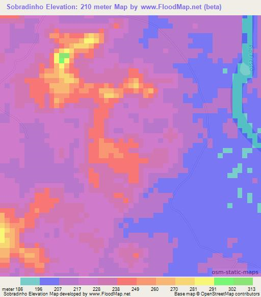 Sobradinho,Brazil Elevation Map