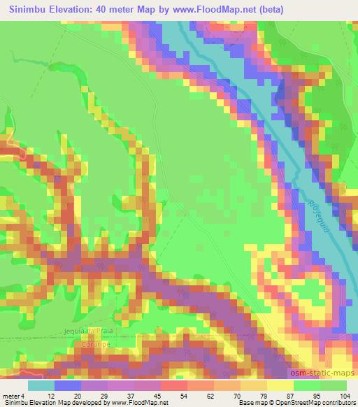 Sinimbu,Brazil Elevation Map