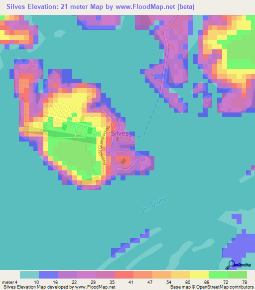 Silves,Brazil Elevation Map