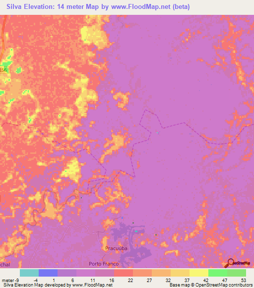 Silva,Brazil Elevation Map