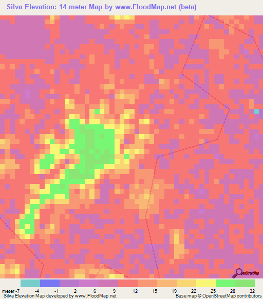 Silva,Brazil Elevation Map