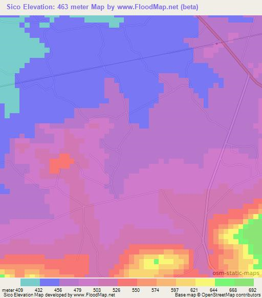 Sico,Brazil Elevation Map