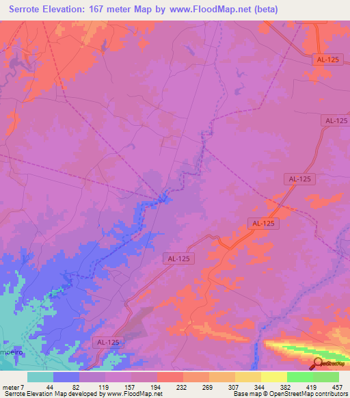 Serrote,Brazil Elevation Map