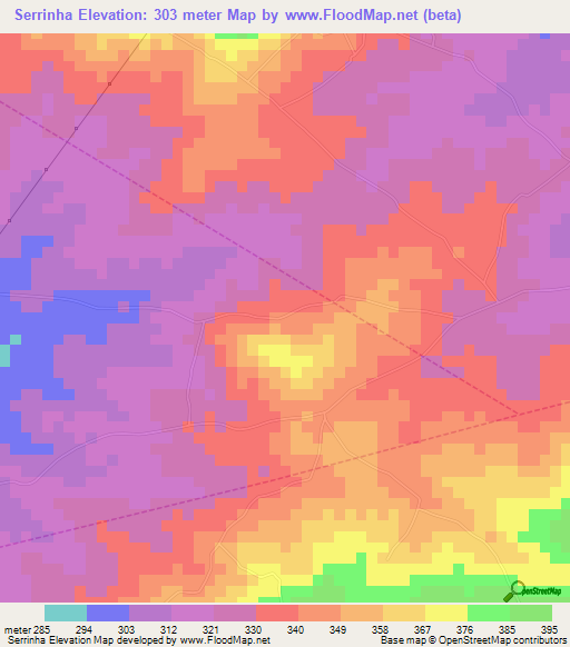 Serrinha,Brazil Elevation Map