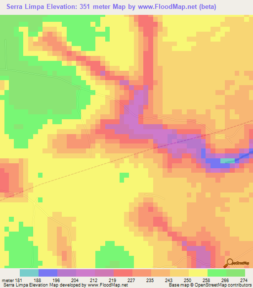 Serra Limpa,Brazil Elevation Map