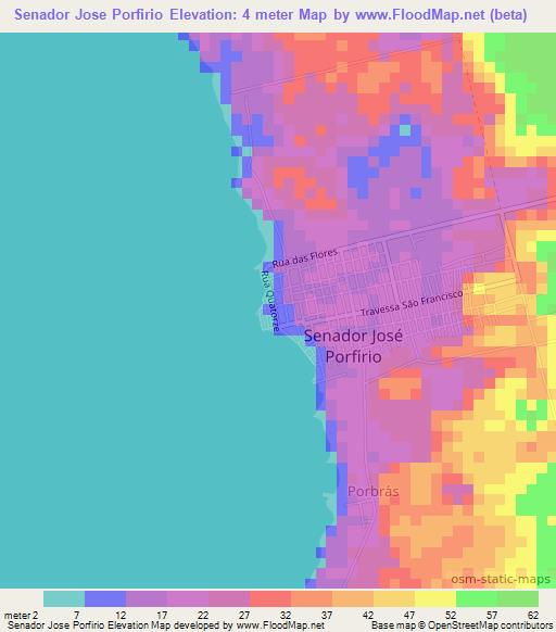 Senador Jose Porfirio,Brazil Elevation Map