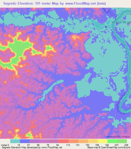 Segredo,Brazil Elevation Map