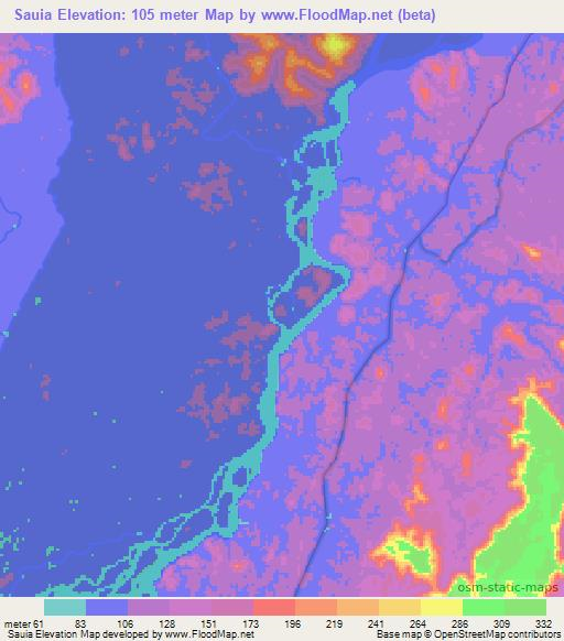 Sauia,Brazil Elevation Map