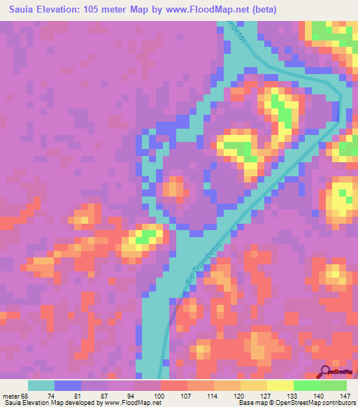 Sauia,Brazil Elevation Map