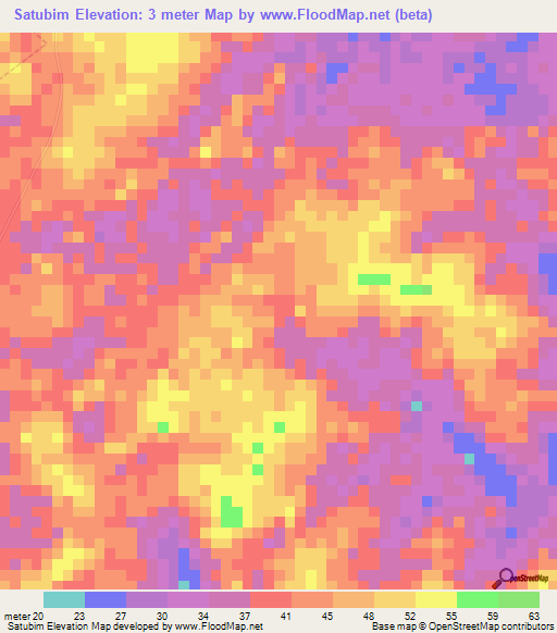 Satubim,Brazil Elevation Map