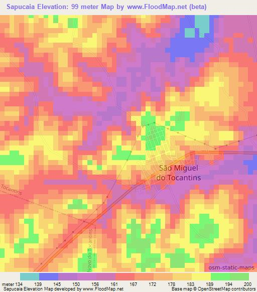 Sapucaia,Brazil Elevation Map