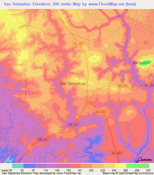 Sao Sebastiao,Brazil Elevation Map