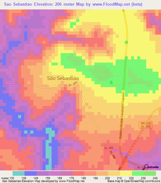 Sao Sebastiao,Brazil Elevation Map