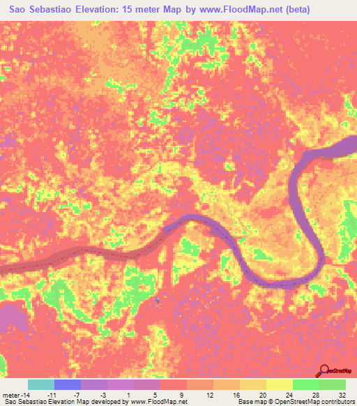 Sao Sebastiao,Brazil Elevation Map