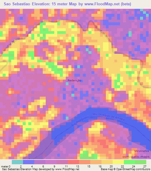 Sao Sebastiao,Brazil Elevation Map