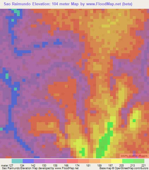 Sao Raimundo,Brazil Elevation Map