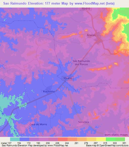 Sao Raimundo,Brazil Elevation Map