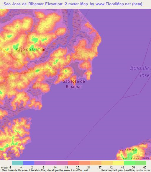 Sao Jose de Ribamar,Brazil Elevation Map