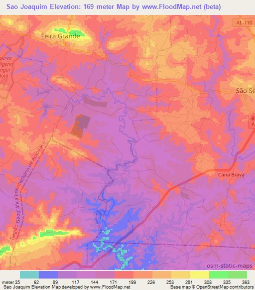 Sao Joaquim,Brazil Elevation Map