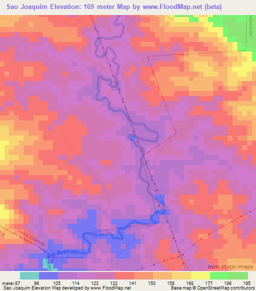 Sao Joaquim,Brazil Elevation Map