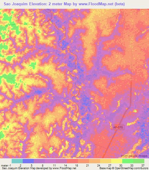 Sao Joaquim,Brazil Elevation Map