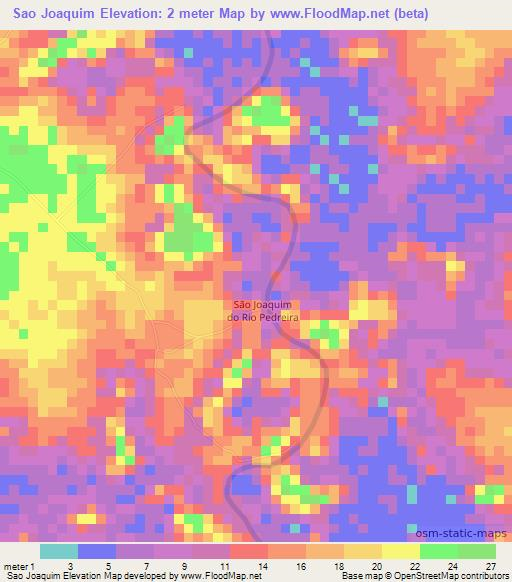 Sao Joaquim,Brazil Elevation Map