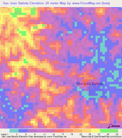 Sao Joao Batista,Brazil Elevation Map