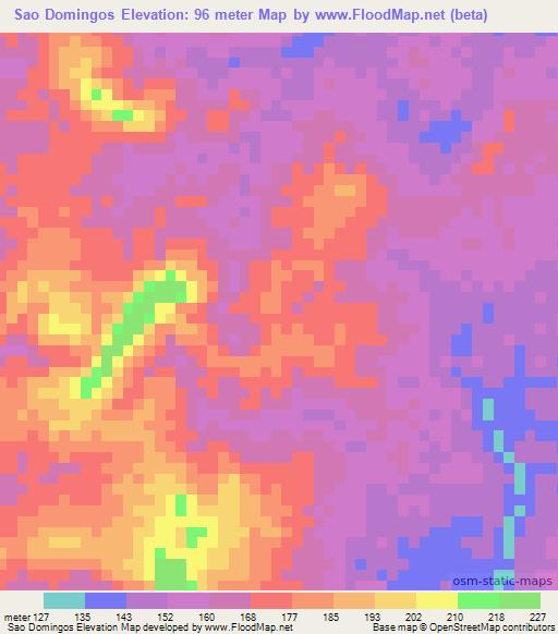 Sao Domingos,Brazil Elevation Map