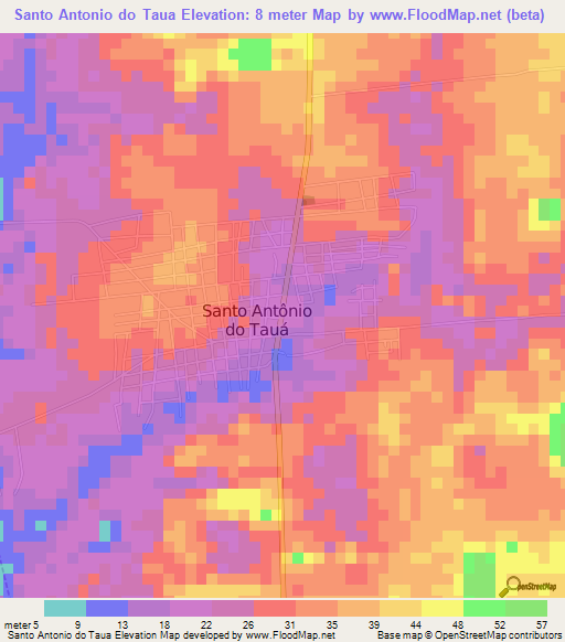 Santo Antonio do Taua,Brazil Elevation Map