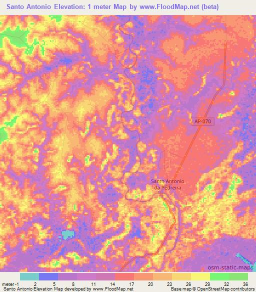 Santo Antonio,Brazil Elevation Map