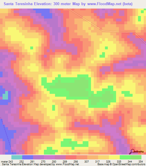 Santa Teresinha,Brazil Elevation Map