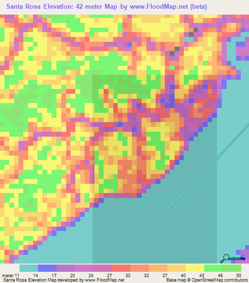 Santa Rosa,Brazil Elevation Map