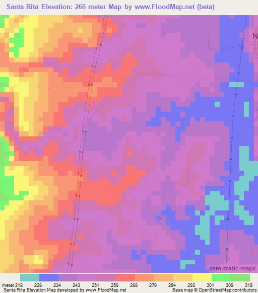 Santa Rita,Brazil Elevation Map