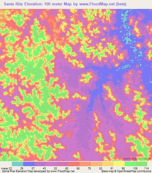 Santa Rita,Brazil Elevation Map