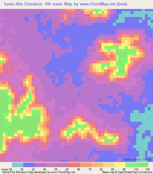 Santa Rita,Brazil Elevation Map