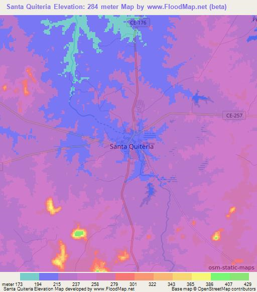 Santa Quiteria,Brazil Elevation Map