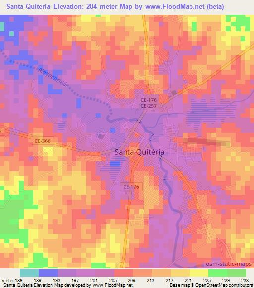 Santa Quiteria,Brazil Elevation Map