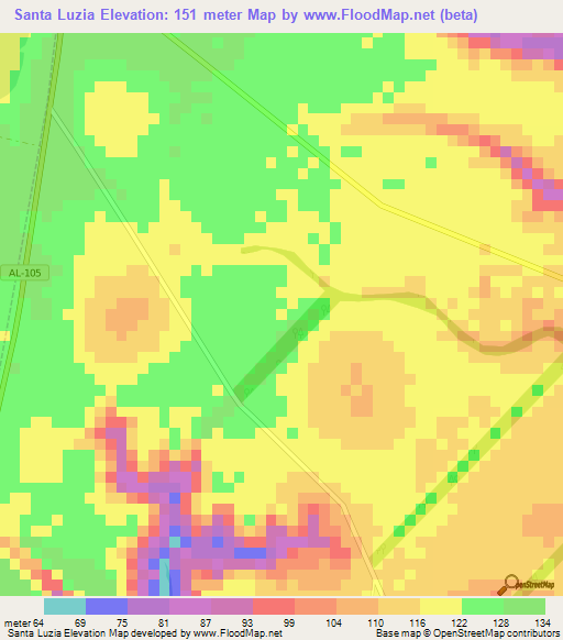 Santa Luzia,Brazil Elevation Map