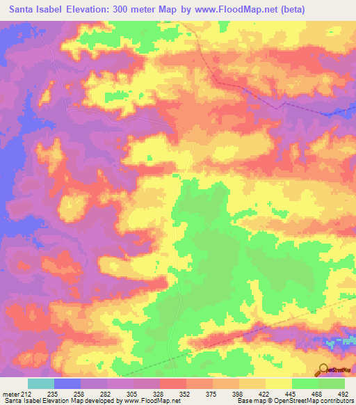 Santa Isabel,Brazil Elevation Map