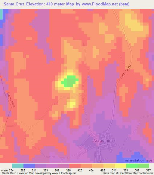 Santa Cruz,Brazil Elevation Map